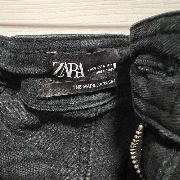 Zara marine pant high waisted wine leg vintage style jeans *goofy zipper* - Picture 4 of 5